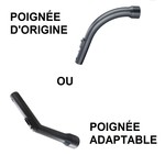 Poigne pour aspirateur MIELE - crosse du flexible - AU CHOIX (pice d&#039;origine ou pice adaptable)