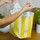 Essoreuse  salade compacte  en coton et polyester recylc de marque Cookut