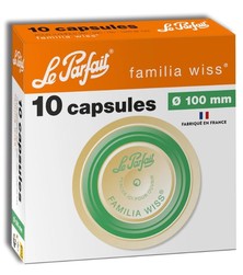 Bote de 10 capsules mtal 100 mm "Familia Wiss" Le Parfait