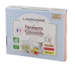 Ferments yaourts aromatiss Bio Lagrange Vanille - Fraise - Citron