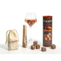 Kit 6 pierres  vins avec pince et sachet On the Rocks