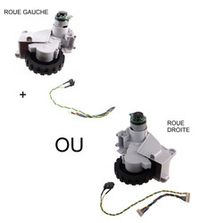 Roue + moteur + interrupteur pour aspirateur Rowenta Explorer Serie 80 : ROUE GAUCHE ou ROUE DROITE