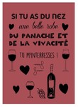 Torchon &quot;Le panache et la vivacit&quot; bordeaux 50 x 70 cm Winkler