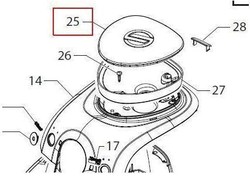 Couvercle du bac  grain pour robot caf Xsmall Chrome de Saeco