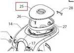 Couvercle du bac  grain pour robot caf Xsmall Chrome de Saeco