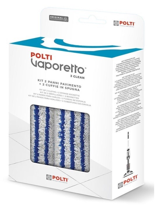 Lingettes + bonnettes balai Polti PTEU029 Vaporetto 3 Clean 