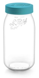 Bocal stockage 2 L  vis couvercle bleu "Color Vis" Le Parfait