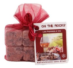 Sachet de 6 pierres  vin glaons en granit rose On the Rocks