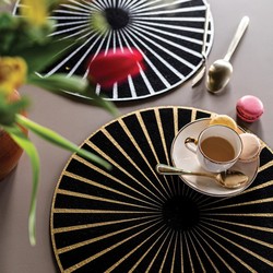 Set de table rond noir / argent feutre Raini 40 cm Winkler