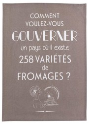 Torchon "Gouverner et fromages" gris 50 x 70 cm Winkler