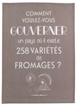 Torchon &quot;Gouverner et fromages&quot; gris 50 x 70 cm Winkler