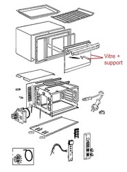 vitre + support pour four Rowenta Gourmet