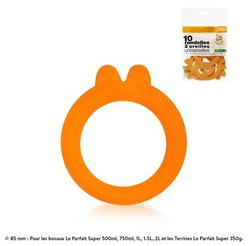 Sachet de 10 rondelles / joints caoutchouc 85 mm 2 oreilles Le Parfait