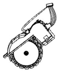 Roue gauche + moteur pour aspirateur robot Rowenta Explorer Serie 220 - 240