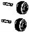 Ensemble 2 roulettes et axes arrire pour aspirateur laveur X-Clean 10 Rowenta GZ7