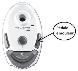 pdale d'enrouleur pour aspirateur Rowenta Silence Force Compact