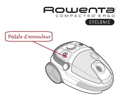 pdale d'enrouleur pour aspirateur Rowenta Compateo Ergo Cyclonic