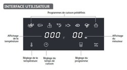 tiquette du cadran pour friteuse air fryer Moulinex Easy Fry Mega EZ855
