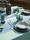 Nappe recycle raye paon / verte Yuna 170 x 250 cm Winkler