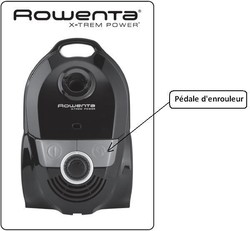 pdale d'enrouleur pour aspirateur Rowenta X-Trem Power