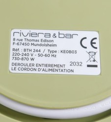 Socle + cordon d'alimentation pour thire compacte rglable Riviera & Bar BTH244