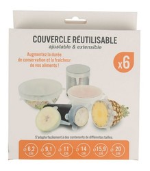 Set de 6 couvercles ronds extensibles en silicone 
