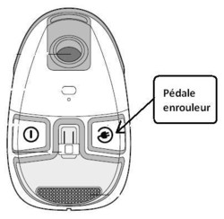 pdale d'enrouleur pour aspirateur Rowenta Silence Force Extreme Compact