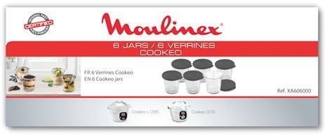 Lot de 6 verrines en verre Moulinex avec leur couvercle en