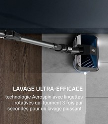 Brosse 2-en-1 Aerospin + 4 serpillres pour aspirateur balai Rowenta X-FORCE FLEX 13.60 RH9A