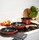 Kit poles et casseroles Cookut avec poignes amovibles et feutrine - ROUGE