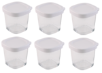 Lot de 6 pots complets pour yaourtières SEB Multi Délices YG65 - YG66