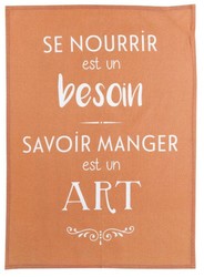 Torchon "Savoir manger" caramel 50 x 70 cm Winkler
