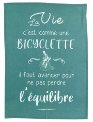 Torchon Bicyclette paon 50 x 70 cm Winkler