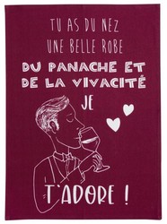 Torchon "Le panache" bordeaux 50 x 70 cm Winkler