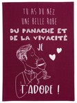 Torchon &quot;Le panache&quot; bordeaux 50 x 70 cm Winkler