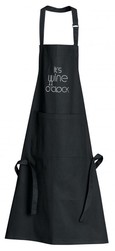 Tablier de cuisine It's wine o'clock noir Winkler
