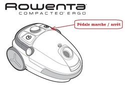 pdale marche arrt pour aspirateur Rowenta Compacteo Ergo