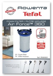 Filtre mousse pour aspirateur balai Rowenta Air Force 360