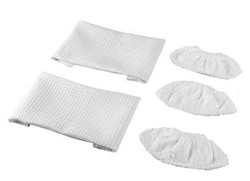 Lot de 2 lingettes et 3 bonnettes coton nettoyeur vapeur Polti