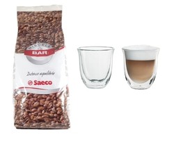 Offre SAECO - Caf grain 500g + Verre cappuccino