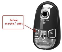 pdale marche/arrt marron pour aspirateur Rowenta Silence Force Extreme