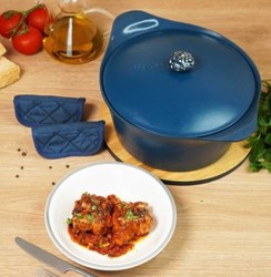 Paire de maniques pour l'incroyable cocotte Cookut - ROUGE - BLEU