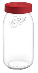 Bocal stockage 2 L couvercle  visser rouge "Color Vis" Le Parfait