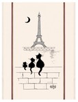 Grand Torchon Dubout Chats Tour Eiffel cru 60 X 80 cm Winkler