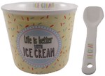 Coupelle  glace jaune Ice Cream + cuillre
