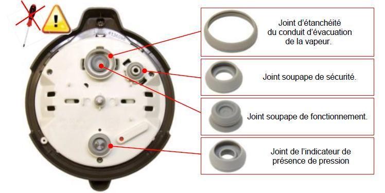 Pièces détachées Cocotte-minute - Cuiseur SEB CLIPSO CHRONO 8 L  P4301408/07D