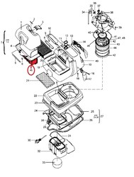 filtre de rejet d'air pour aspirateur Nilfisk WD215