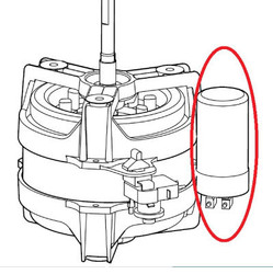 Condensateur du moteur pour robot culinaire Magimix Cuisine Sytme 4200, 4200XL, 5200 et 5200XL