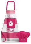 Tablier de cuisine enfant et toque enfant princesse rose Winkler