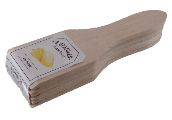 Spatules à raclette lot de 8 en bois de hêtre